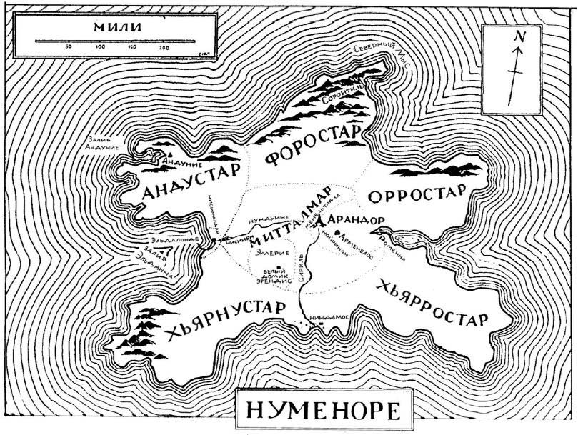Карта Нуменора из НП